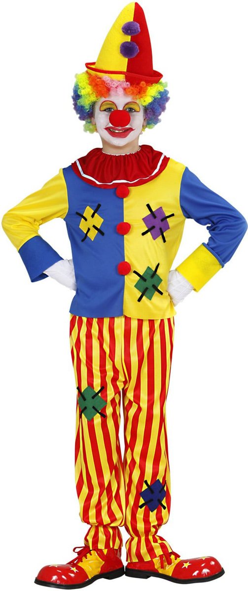 Clown & Nar Kostuum | Circus Clown Kind Kostuum Jongen | Maat 128 | Carnaval kostuum | Verkleedkleding